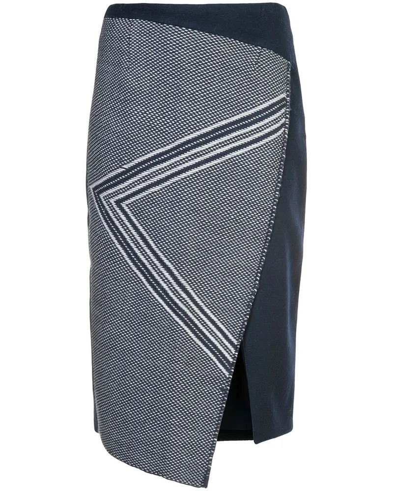 VOZ Gemusterter Rock mit asymmetrischem Schnitt - Blau Blau