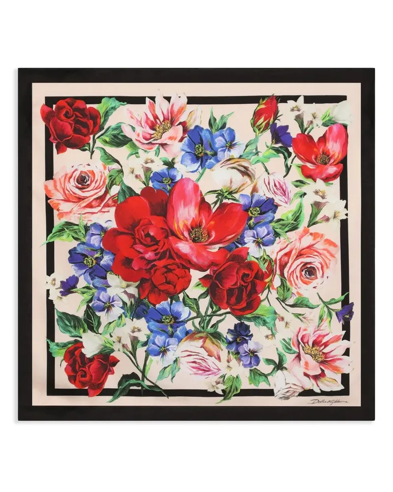 Dolce & Gabbana Schal mit Blumen-Print - Rot Rot