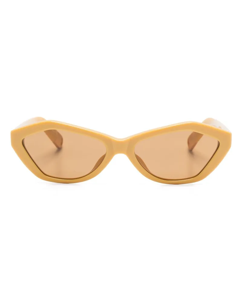 Linda Farrow x Jacquemus Sonnenbrille mit geometrischem Gestell - Gelb Gelb