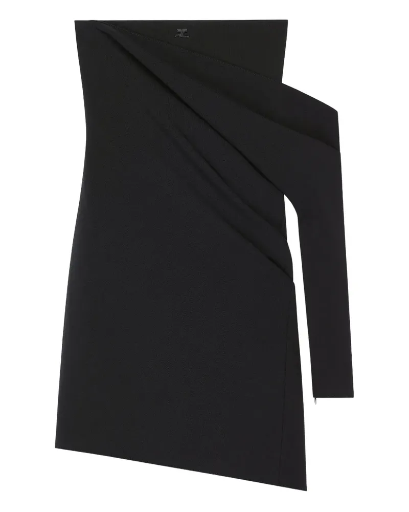 Courrèges Asymmetrisches Minikleid - Schwarz Schwarz