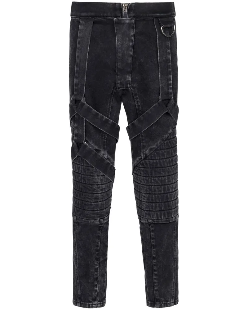 Balmain Skinny-Jeans im Cropped-Design - Schwarz Schwarz