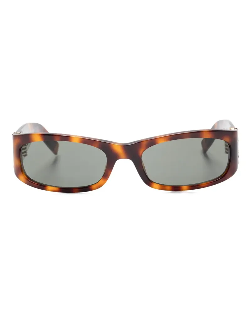 Saint Laurent Eckige Sonnenbrille mit Logo - Braun Braun