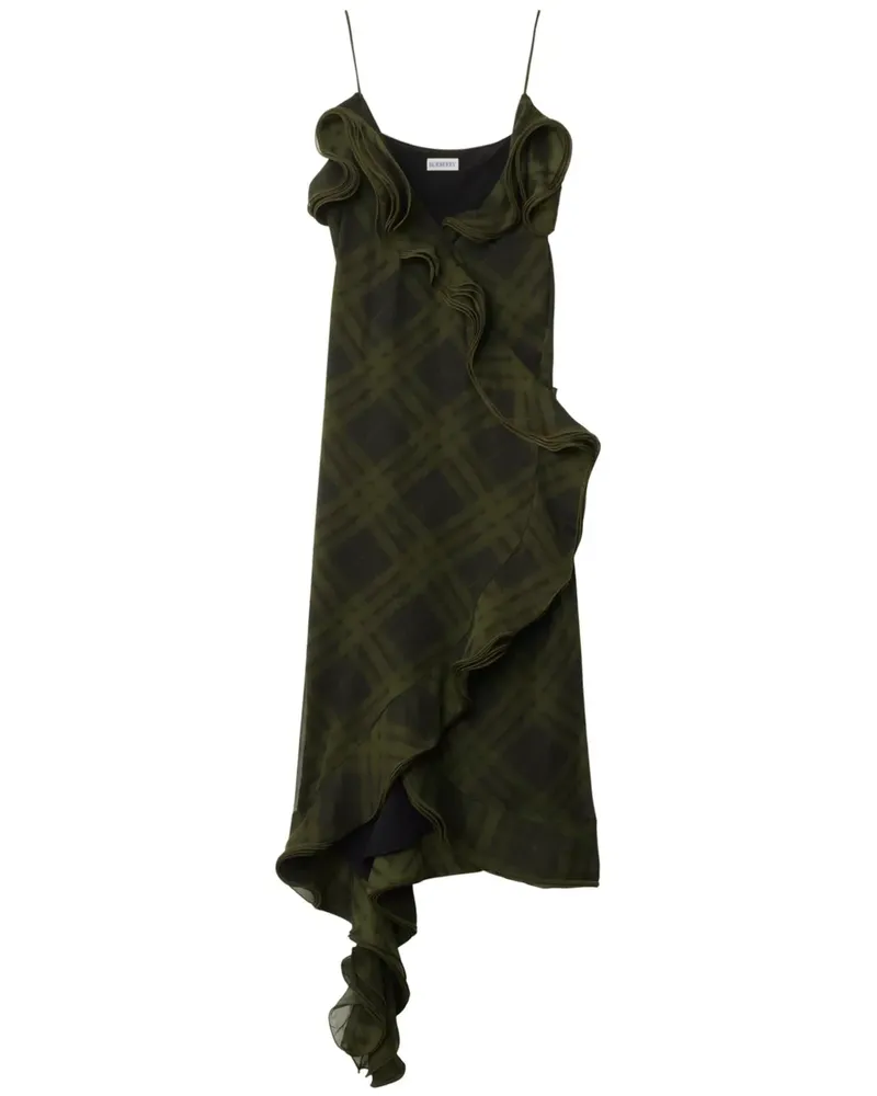 Burberry Kariertes Kleid aus Seide - Grün Grün