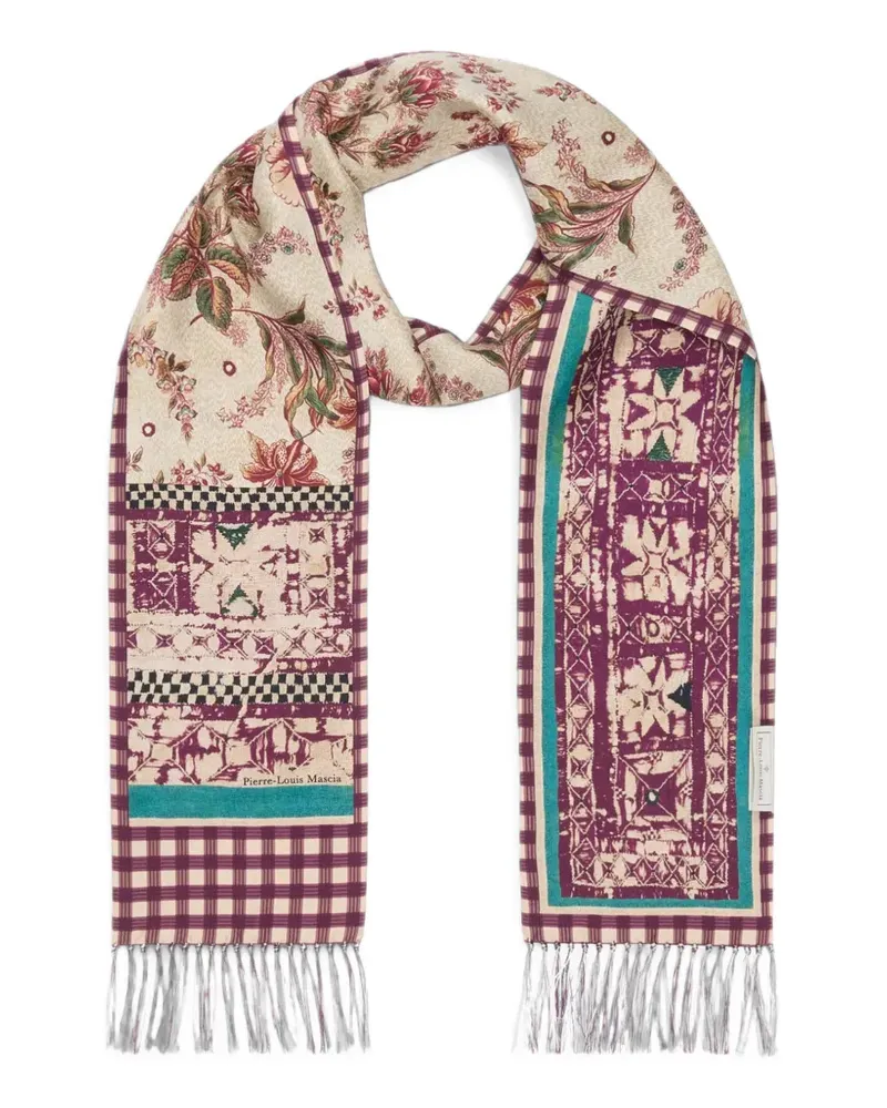 Pierre-Louis Mascia Aloeuw floral-print silk scarf - Nude Nude