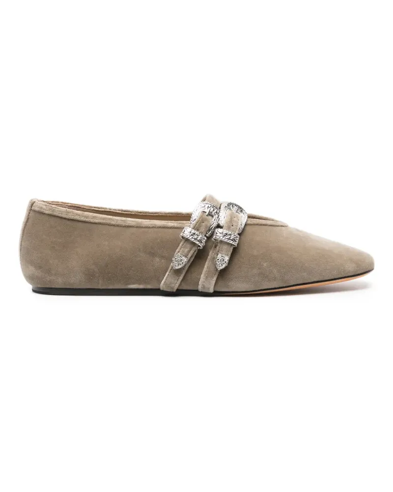 Le Monde Béryl Claudia velvet ballet flats - Nude Nude