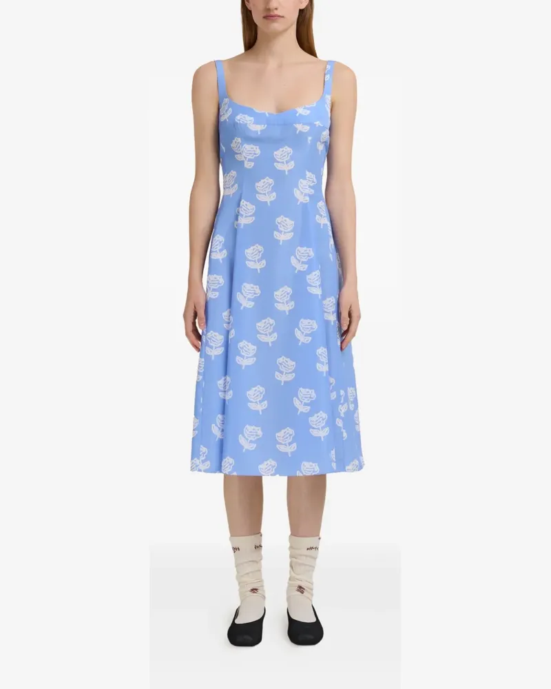 Marni Spaghettikleid mit Blumen-Print - SRB50 blue Srb50