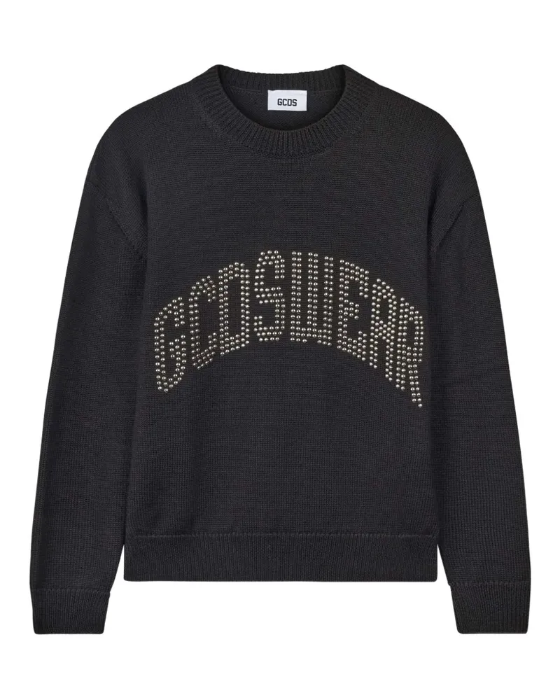 GCDS Pullover mit Nieten und Logo-Print - Schwarz Schwarz