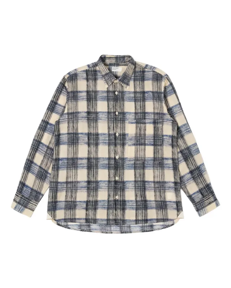 Universal Works check-print long-sleeve shirt - Nude Nude