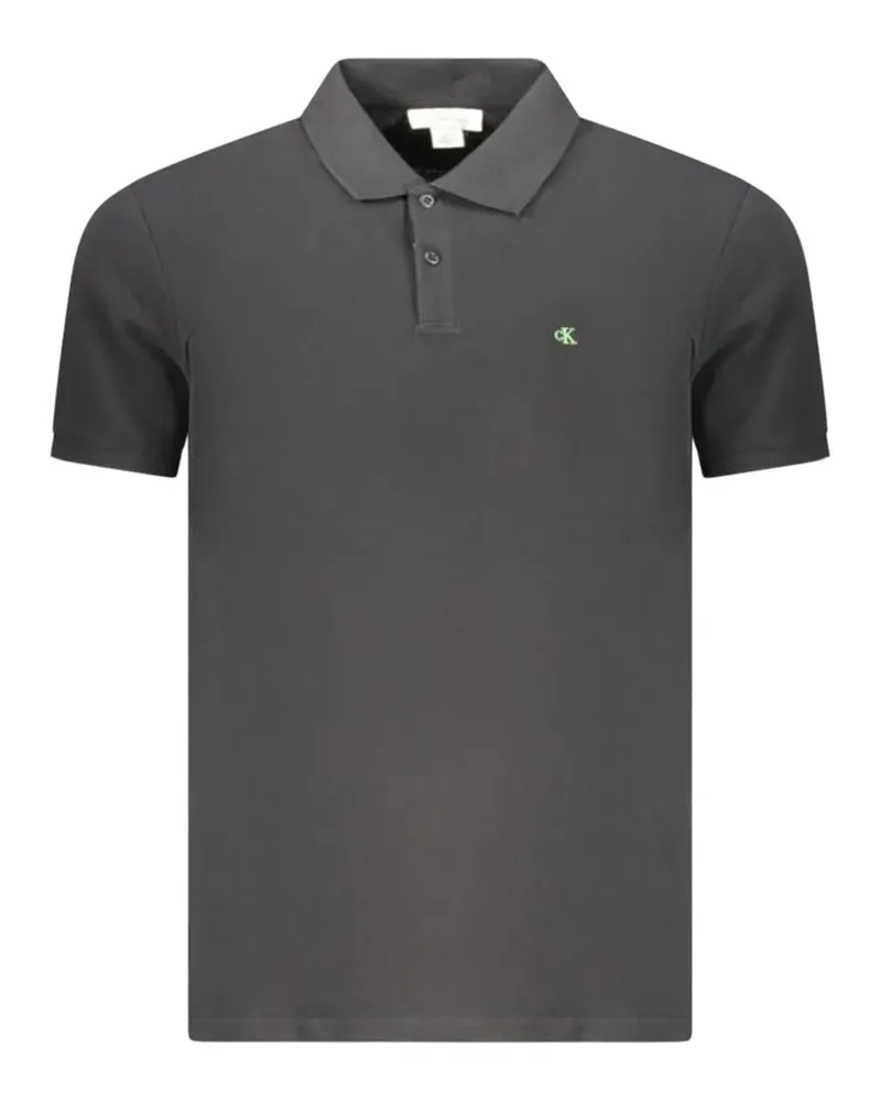 Calvin Klein logo-embroidered classic polo shirt - Grau Grau