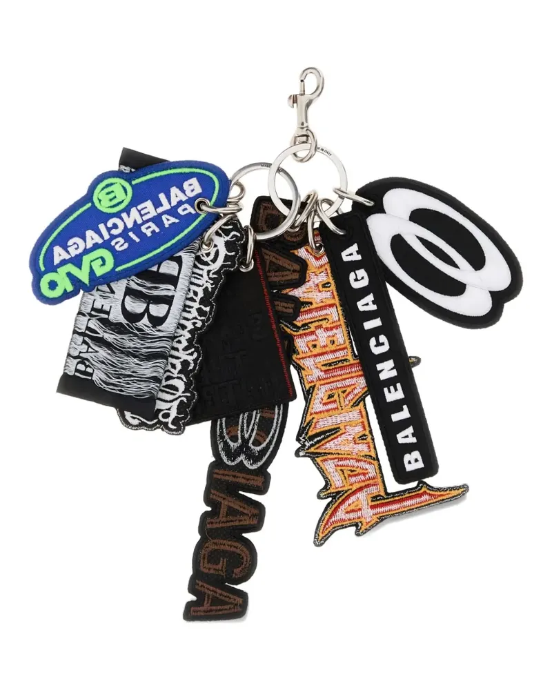 Balenciaga appliqué keyring - Schwarz Schwarz