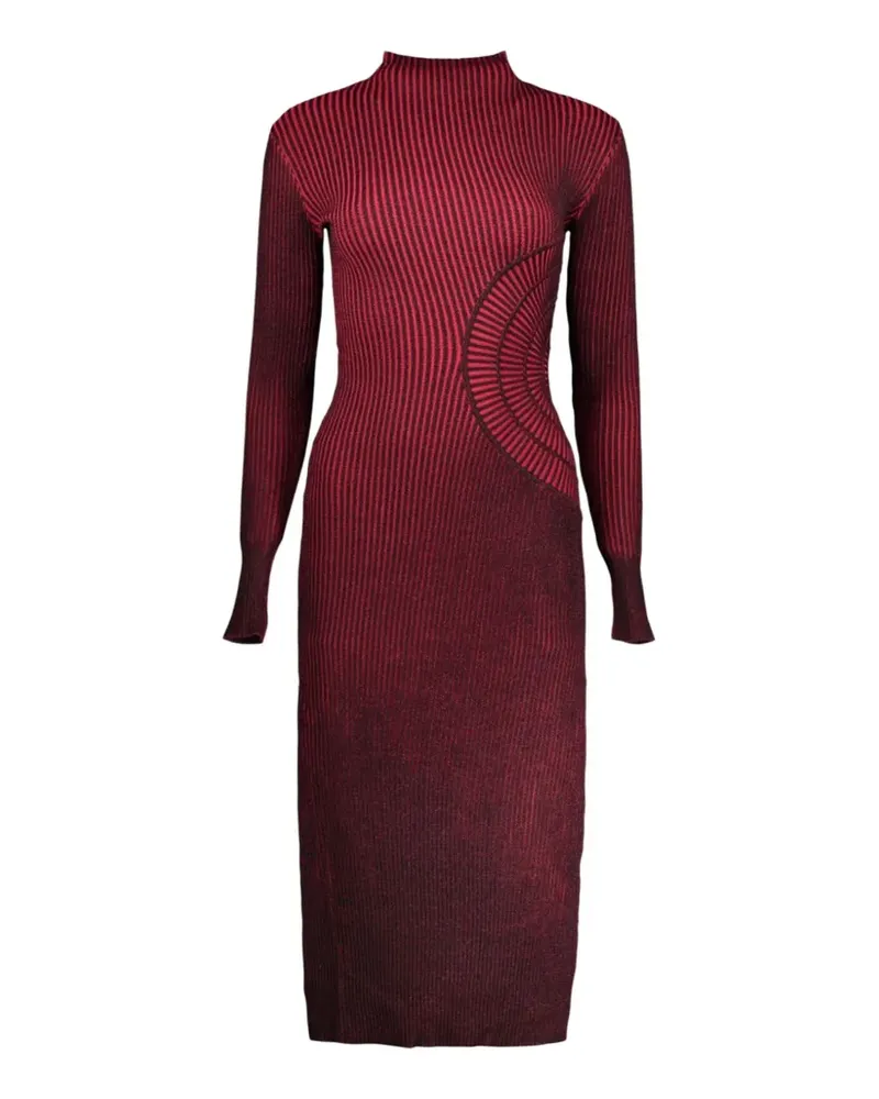 Desigual ribbed-knit graphic-print midi dress - Rot Rot