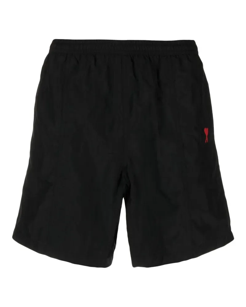 AMI Paris Badeshorts mit Logo-Stickerei - Schwarz Schwarz