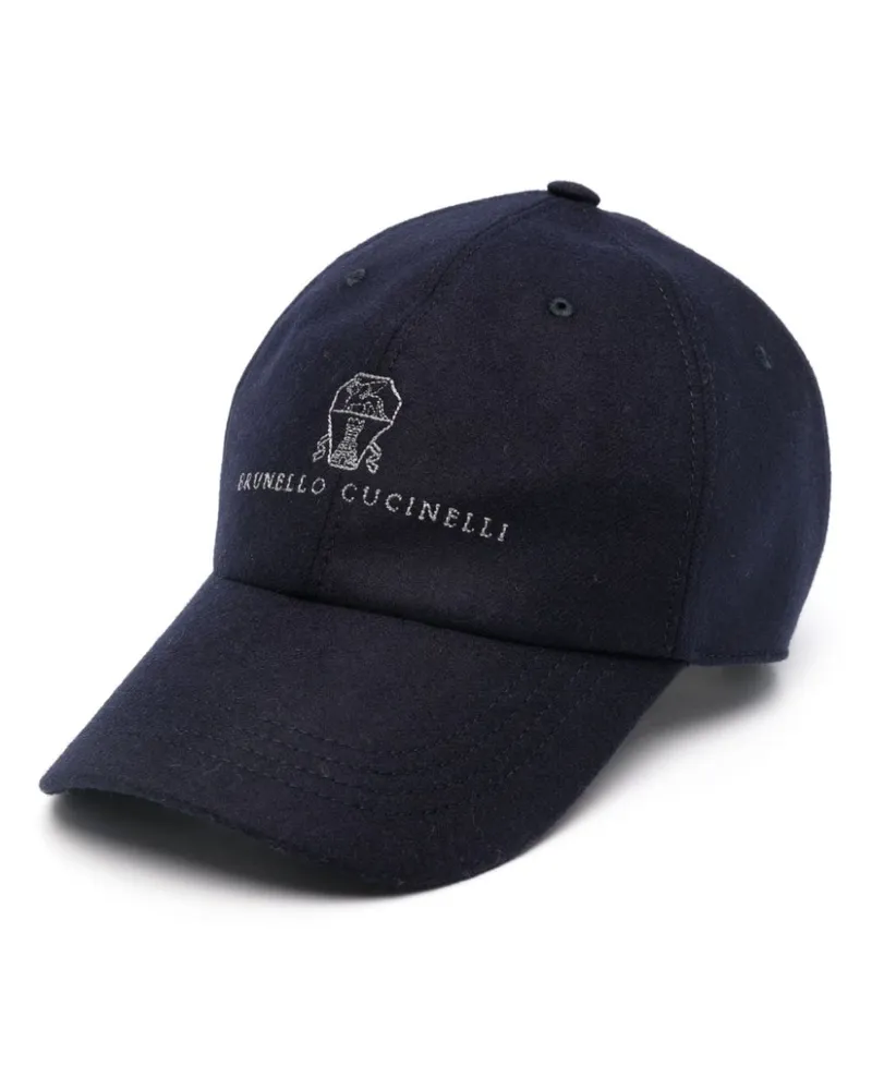 Brunello Cucinelli Baseballkappe mit Logo-Stickerei - Blau Blau