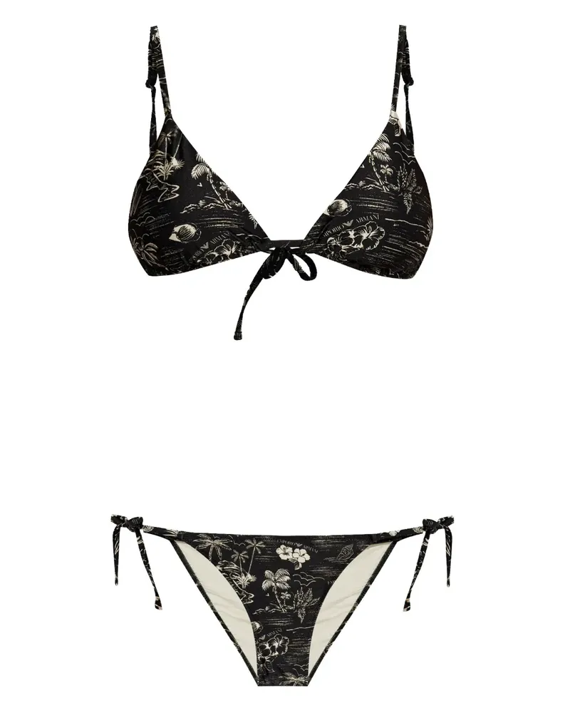Emporio Armani Klassischer Triangel-Bikini - Schwarz Schwarz