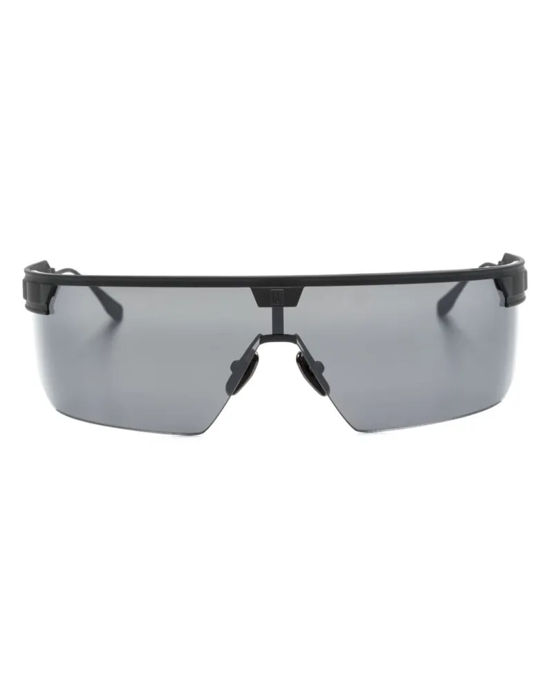 Balmain Major Sonnenbrille mit eckigem Gestell - Schwarz Schwarz
