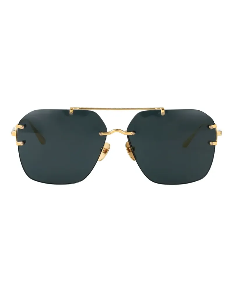 Linda Farrow Reyner Sonnenbrille aus Titan - Gold Gold