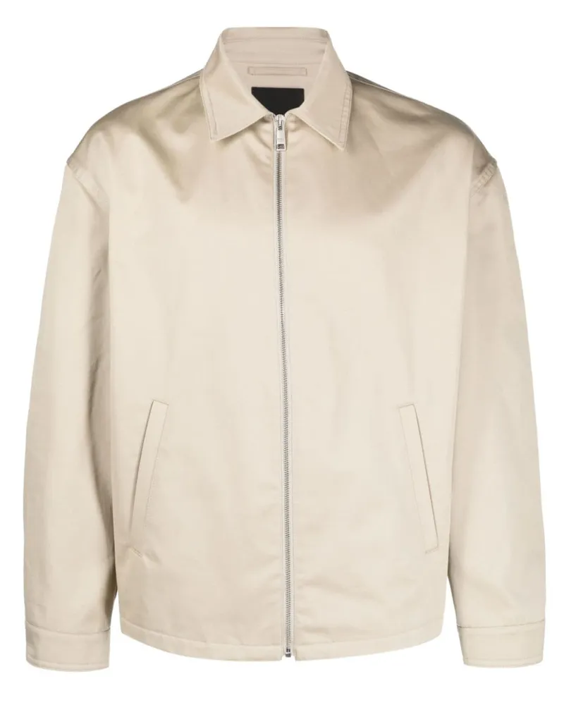 Prada Twil-Hemdjacke mit Reißverschluss - Nude Nude