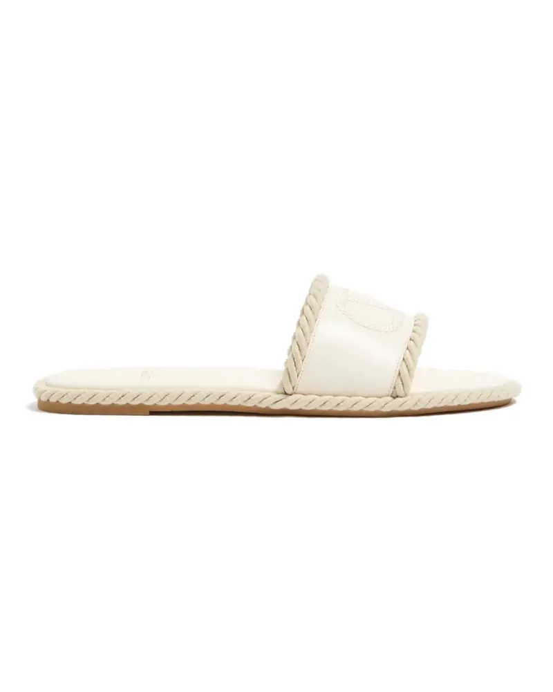 Valentino Garavani Vlogo Torchon slide sandals in nappa leather - Nude Nude
