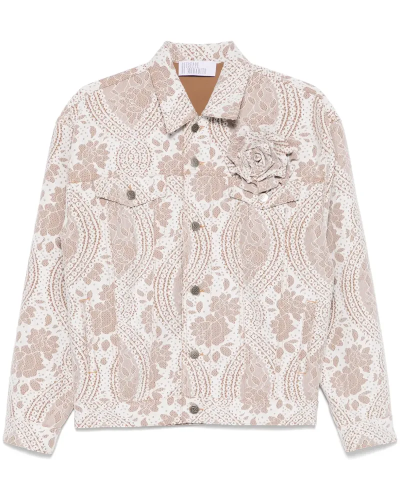 Giuseppe di Morabito Jeansjacke mit Spitzenoptik - Nude Nude