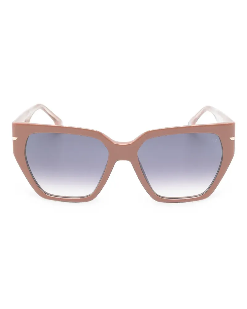 Victoria Beckham Sonnenbrille mit geometrischem Gestell - Nude Nude