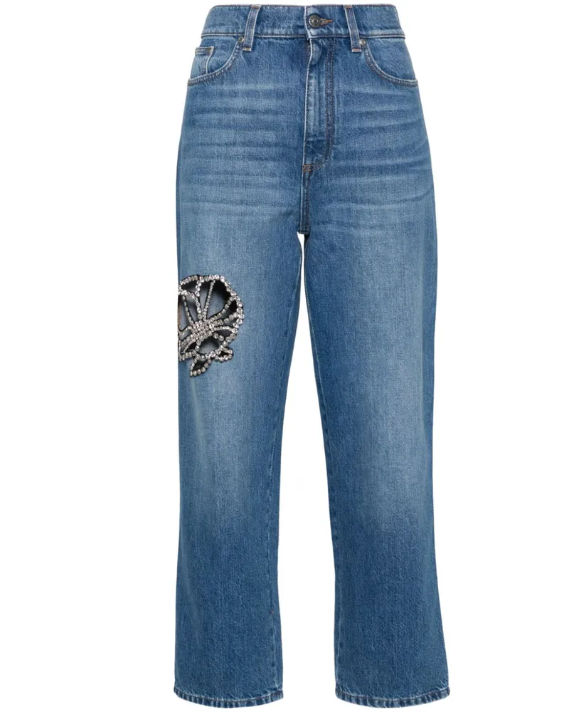 Stella McCartney Kristallverzierte Jeans - Blau Blau