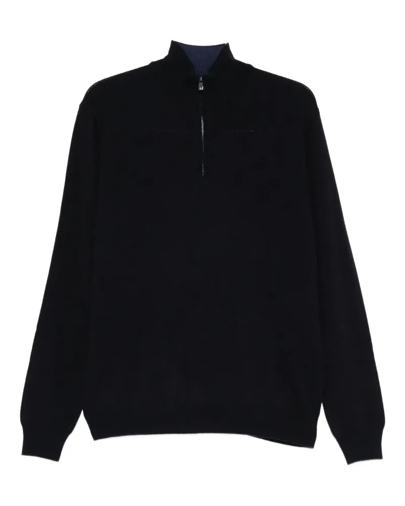 Corneliani zip-neck sweater - Blau Blau