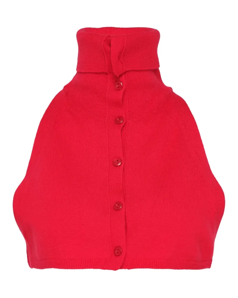 OPEN YY button-up knit collar - Rot Rot