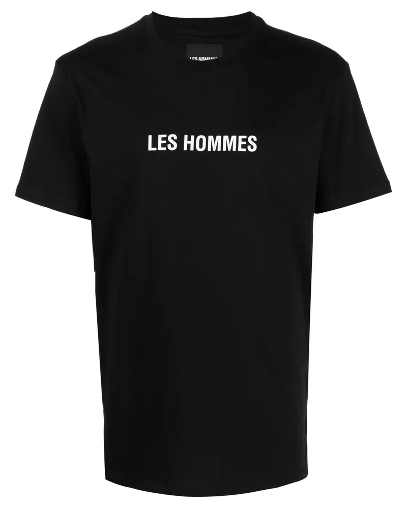 Les Hommes T-Shirt mit Logo-Print - Schwarz Schwarz