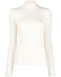 Courrèges Gerippter Pullover mit Logo Nude