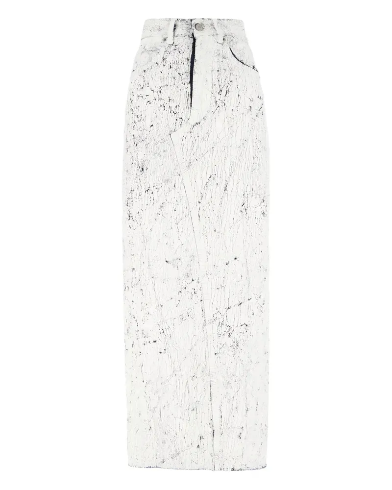 Maison Margiela Beschichteter Midirock - Weiß Weiß