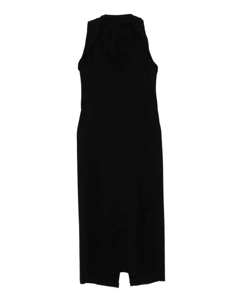 Yohji Yamamoto Verdrehtes Midikleid - Schwarz Schwarz