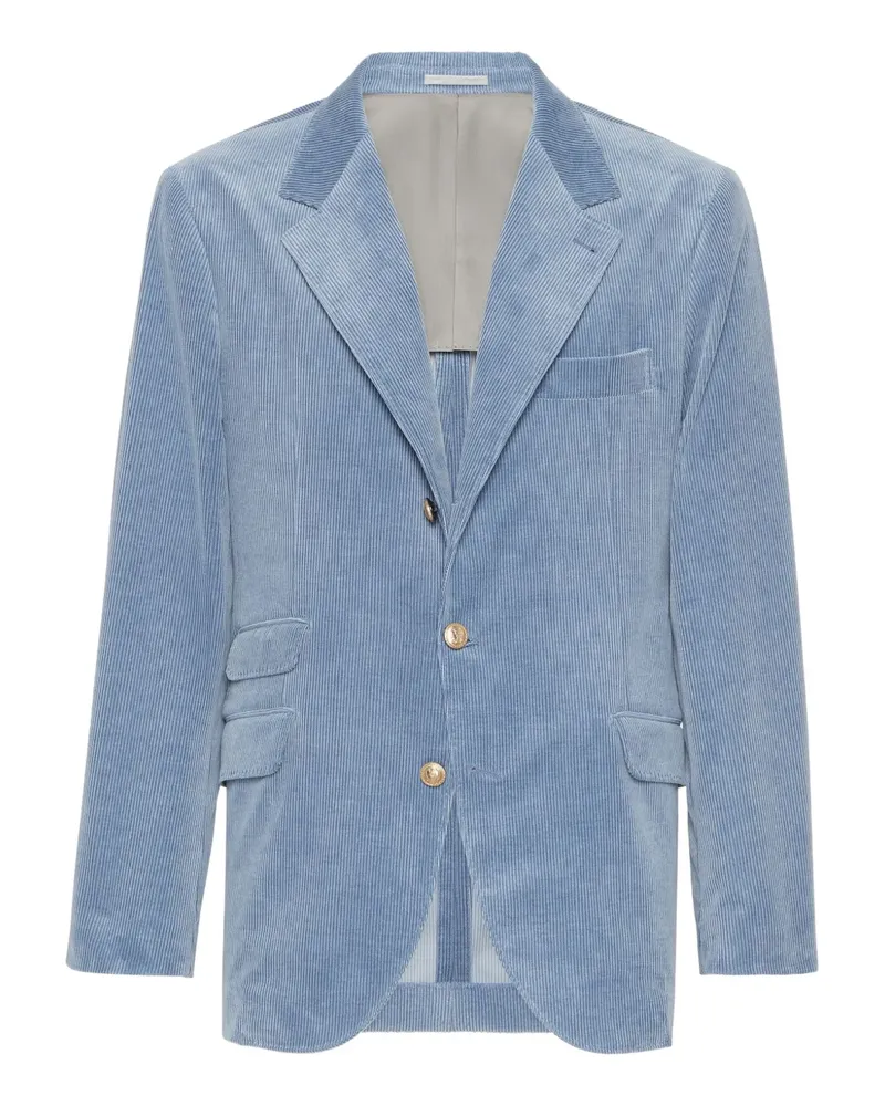 Brunello Cucinelli Einreihiges Sakko aus Cord - Blau Blau