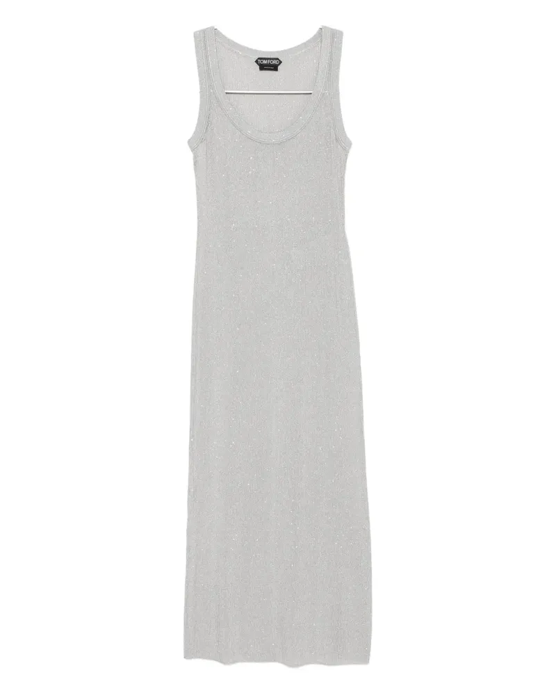 Tom Ford sequin-embellished ribbed dress - Grau Grau