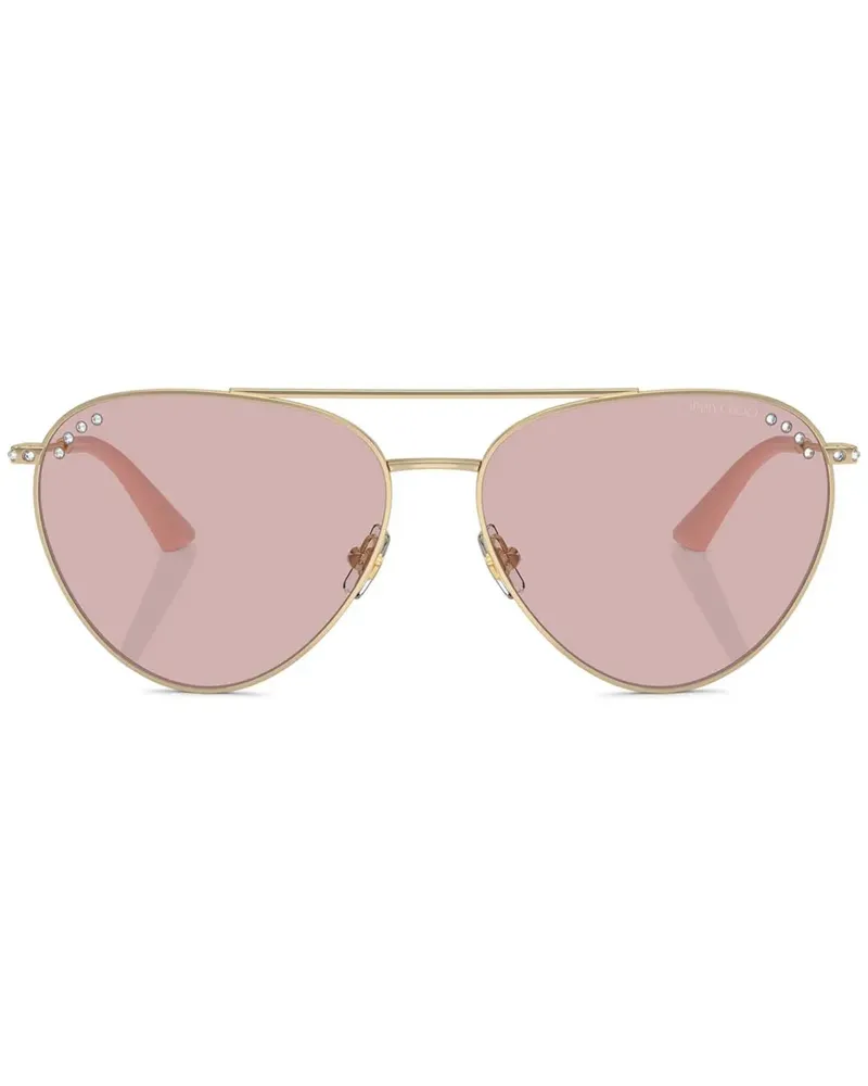 Jimmy Choo Sonnenbrille mit rundem Gestell - Gold Gold