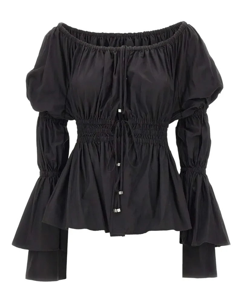 Blumarine Bluse mit Puffärmeln - Schwarz Schwarz