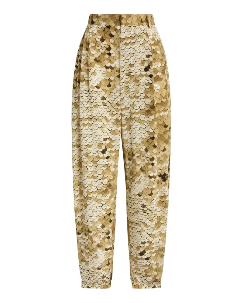Moschino sequin-embellished pleated trousers - Nude Nude