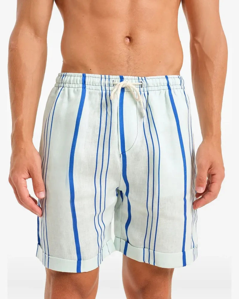 PENINSULA Gestreifte Badeshorts - Weiß Weiß