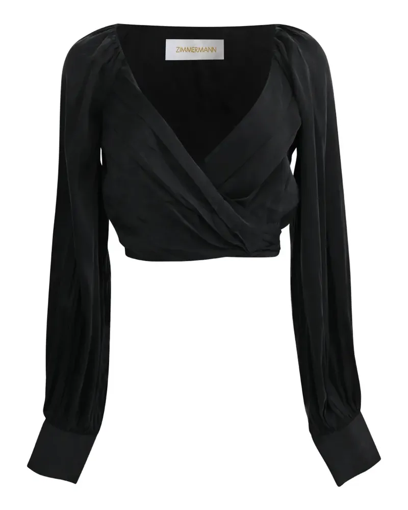 Zimmermann wrap cropped top - Schwarz Schwarz