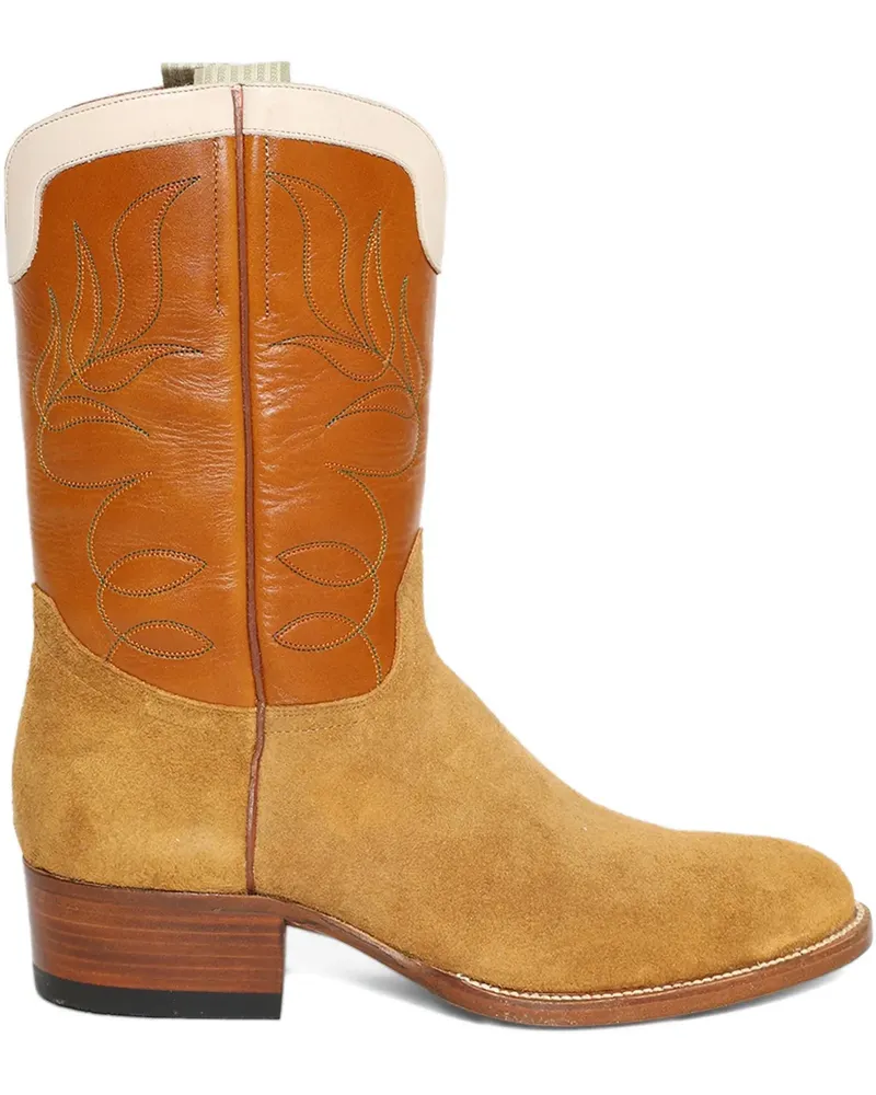 Nick Fouquet Amarillio block-heel embroidered boots - Braun Braun