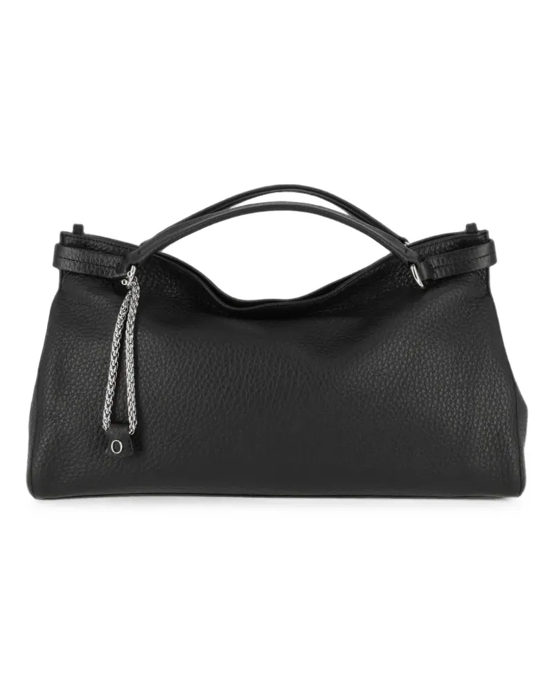 Orciani Midi Virgo Soft grained leather tote bag - Schwarz Schwarz