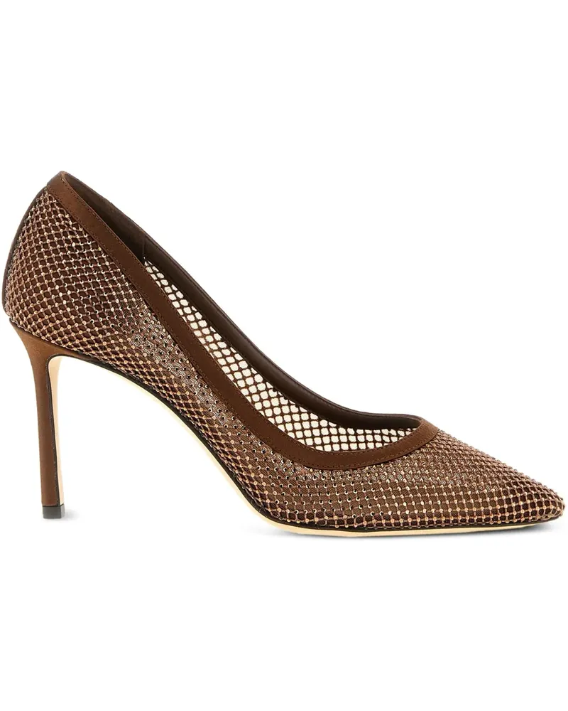 Jimmy Choo Romy crystal-mesh pumps - Braun Braun