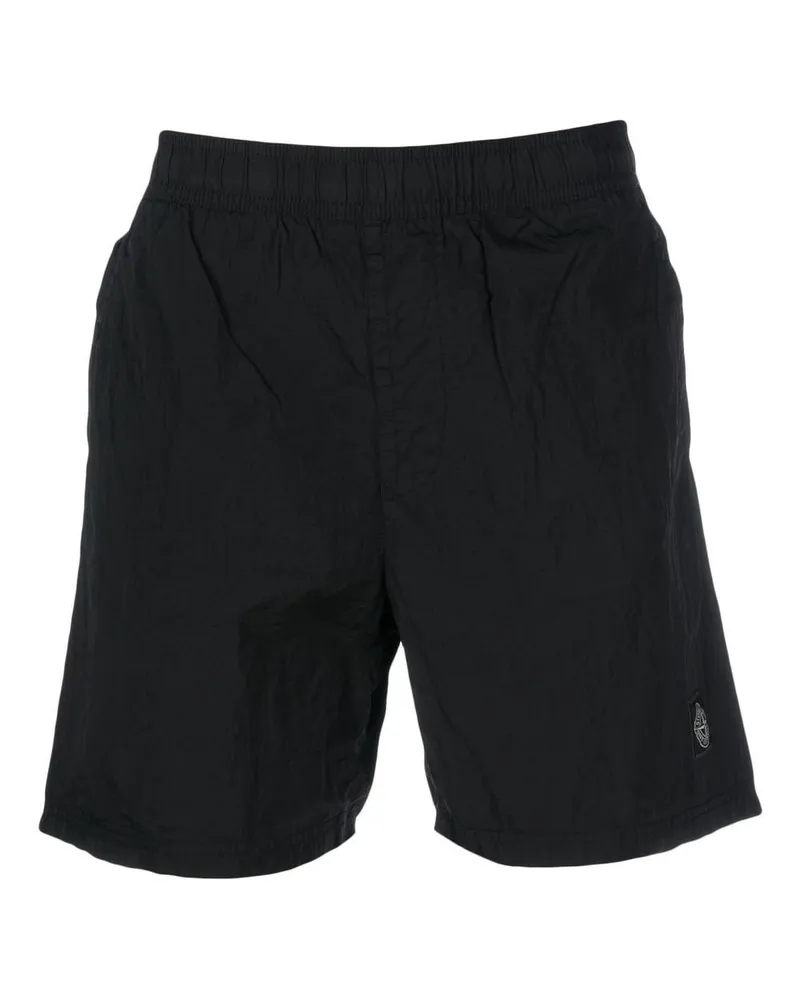 Stone Island Badeshorts mit Logo - Schwarz Schwarz