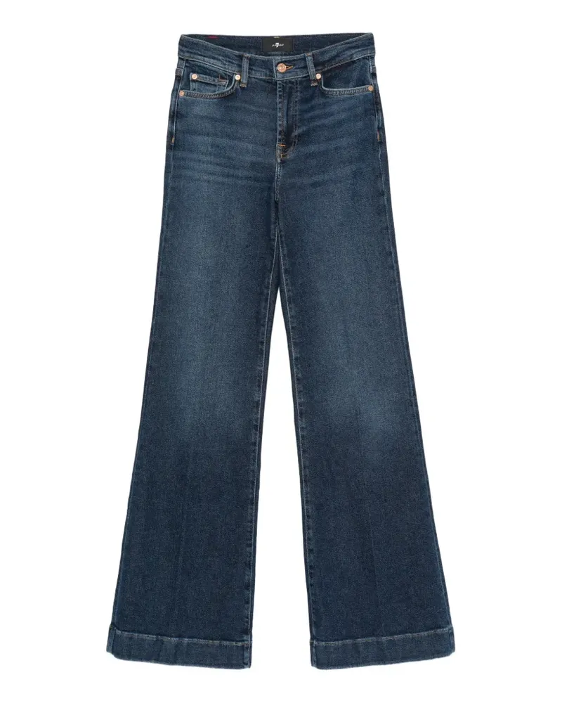 7 for all mankind logo-patch wide-leg jeans - Blau Blau