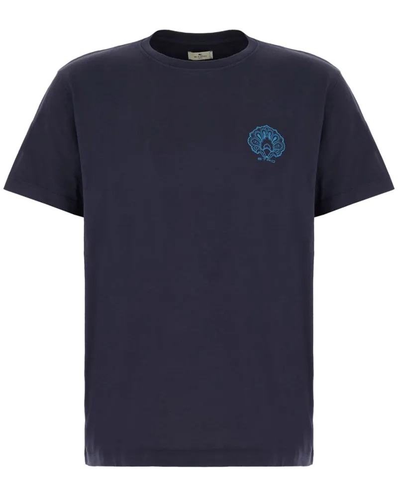 Etro T-Shirt mit Logo-Print - Blau Blau