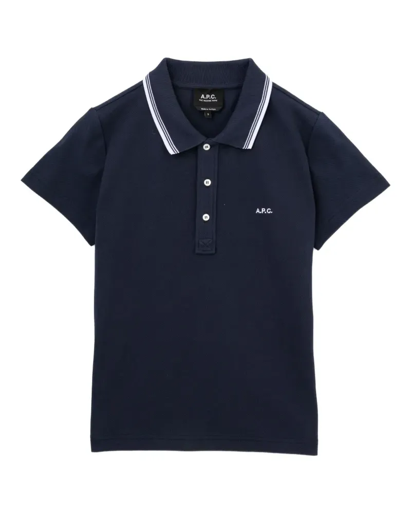 A.P.C. Poloshirt mit Logo-Stickerei - Blau Blau
