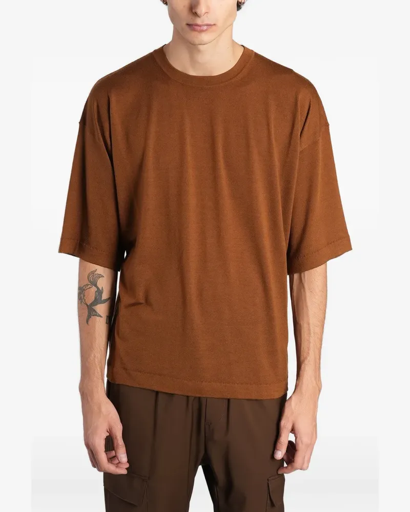 BARENA T-Shirt mit rundem Ausschnitt - Braun Braun