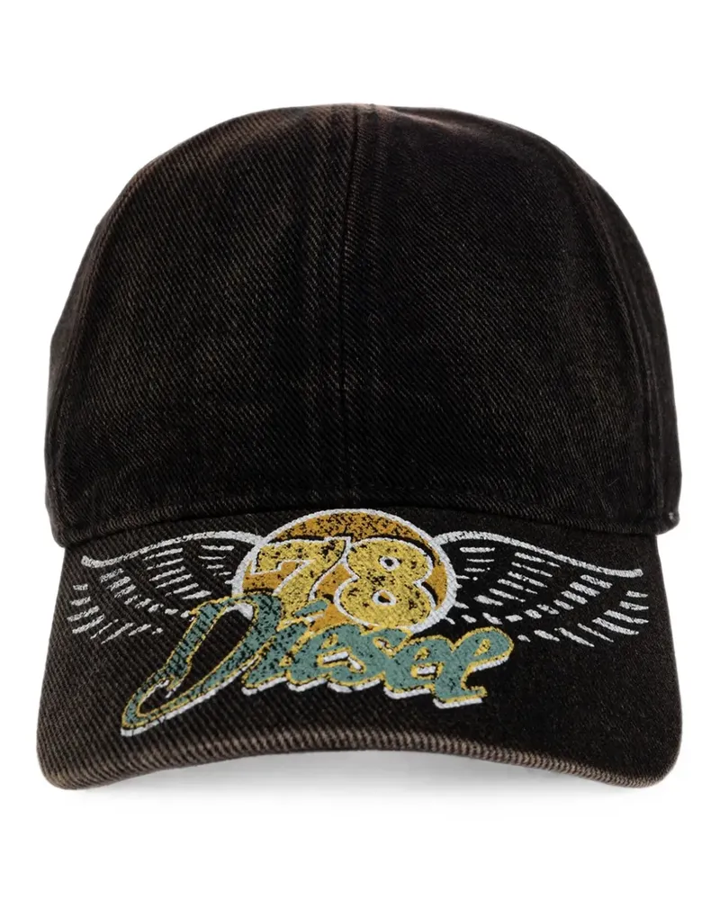 Diesel C-Zanzy Baseballkappe mit Logo - Schwarz Schwarz