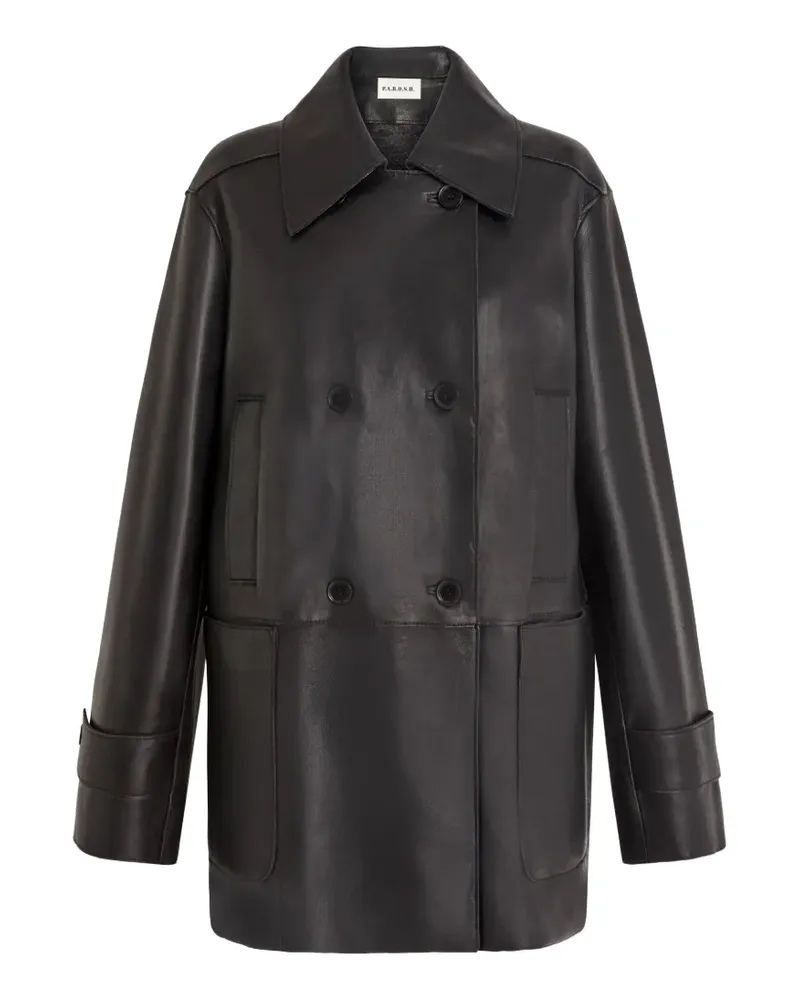 P.A.R.O.S.H. P.A.R.O H. Doppelreihige Lederjacke - Schwarz Schwarz
