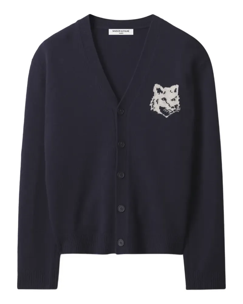 Kitsuné Cardigan mit V-Ausschnitt - Blau Blau