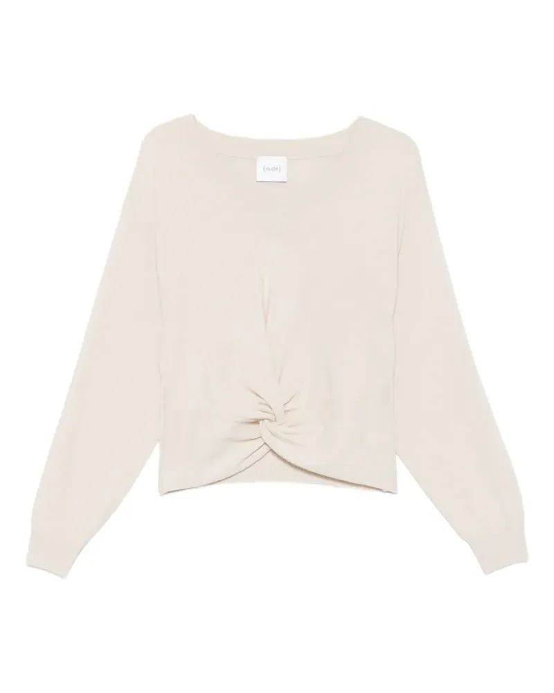 NUDE Pullover mit V-Ausschnitt Nude